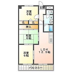グランレーヴ 3LDKの間取図画像