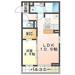 ラフレーズ 1LDKの間取図画像