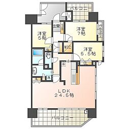 ライオンズ四日市富田マークレジデンス 3階3LDKの間取り