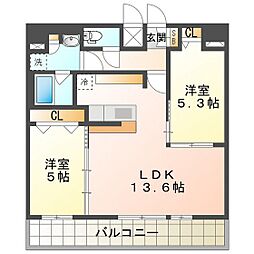 Ｓ‐ＲＥＳＩＤＥＮＣＥ四日市安島ａｌｏｇｇｉｏ 14階2LDKの間取り