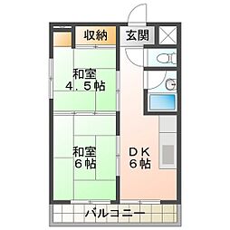 ときわビル 2DKの間取図画像