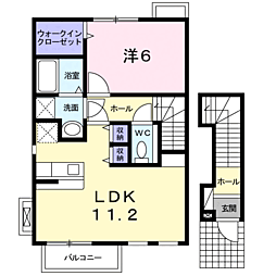 ヴェルサン　ヴィラ 2階1LDKの間取り