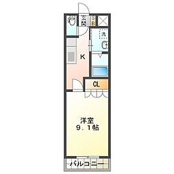 フォレスト・ヴィラI 1階1Kの間取り