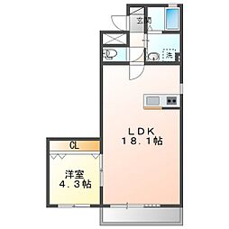 ソラ 4階1LDKの間取り