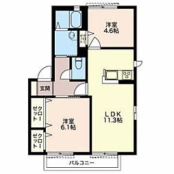 ETERNITY III 2階2LDKの間取り