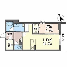 シャーメゾン桜ステージ 1階1LDKの間取り