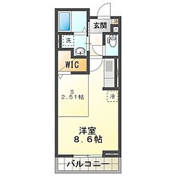 エスペランサＳVIII 3階ワンルームの間取り