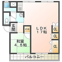 ワイズタウン1 1LDKの間取図画像