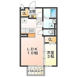 クレール　ソレイユ 1階1LDKの間取り