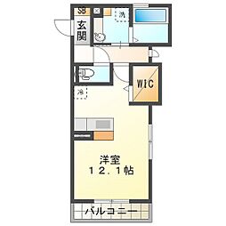 グランドネーフルときわ 3階ワンルームの間取り