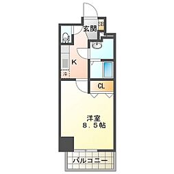 S-RESIDENCE四日市駅前couleur(クルール) 1Kの間取図画像