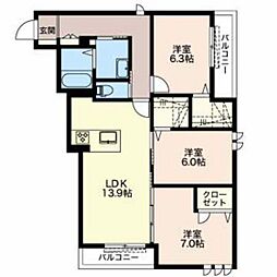 AZUL富田駅前 2階