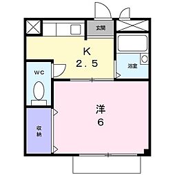 タウニー21 1Kの間取図画像