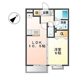フジコーコ波木A 1LDKの間取図画像