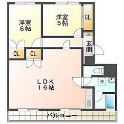 シャトルムツミ 2LDKの間取図画像