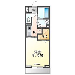 雅野7 1Kの間取図画像