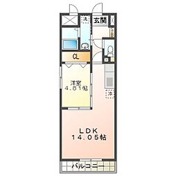 S-FORT四日市zeal 1LDKの間取図画像