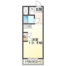 ハイツ富田2 ワンルームの間取図画像