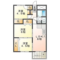 ヤマタケビル 3LDKの間取図画像