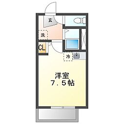 ビレッジハウス高花平3号棟 ワンルームの間取図画像