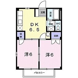 ファミールときわ 2DKの間取図画像