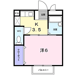 ユニ・メゾン 1Kの間取図画像