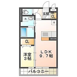 ニエット 1LDKの間取図画像