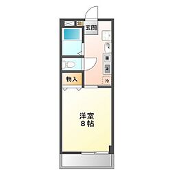 エスポワール生和 1Kの間取図画像