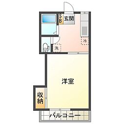 カーサデル・ポポロ 1Kの間取図画像