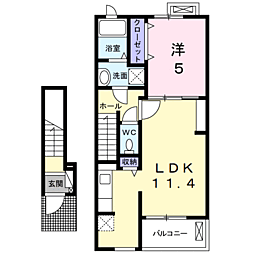 コンフォート富田2 1LDKの間取図画像