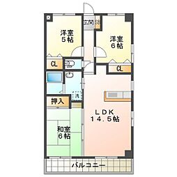 マーベラス久保田 3LDKの間取図画像