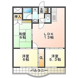 コンフォ・トゥール 3LDKの間取図画像