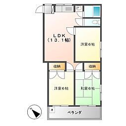 サンリッチ大矢知 3LDKの間取図画像