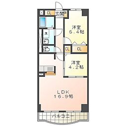 イストワール城西 2LDKの間取図画像
