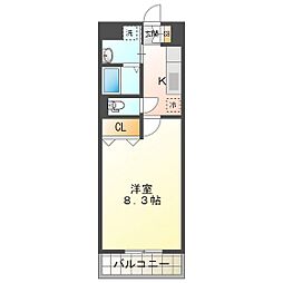 ベレッツァ四日市ときわ 1Kの間取図画像