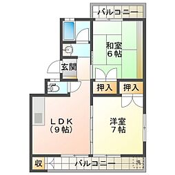 スカイハイツ若松 2階