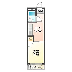 アバンハウスI 3階1DKの間取り