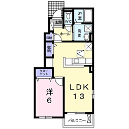 Ｓｕｎｎｙ　たまがき 1階1LDKの間取り