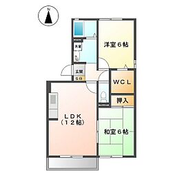 Ｓｅｊｏｕｒ　ＣＯＳＭＯＳ　A 1階2LDKの間取り