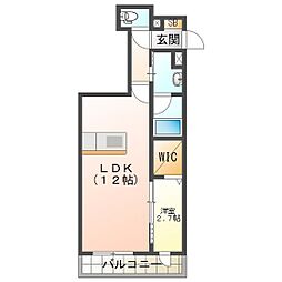 フロイデスプリング 2階1LDKの間取り