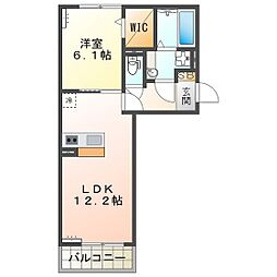 ラ・フロレゾンB 1LDKの間取図画像