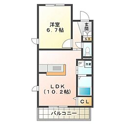 道伯ゴールドヒルズグッドスリー 1LDKの間取図画像