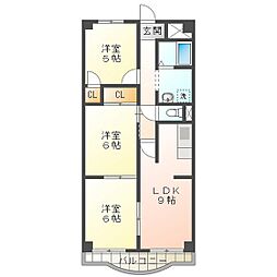 クレセント桜島 3LDKの間取図画像