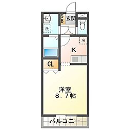 グレートアドバンスB ワンルームの間取図画像