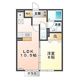 フジコーコ波木A 1LDKの間取図画像