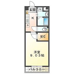S-FORT鈴鹿 1Kの間取図画像