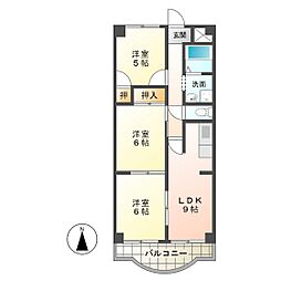 クレセント桜島 3DKの間取図画像