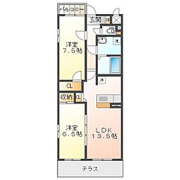 グランドパレス 2LDKの間取図画像