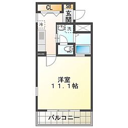 PAIKAJI南風 1Kの間取図画像
