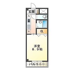 エクシブ22 1Kの間取図画像